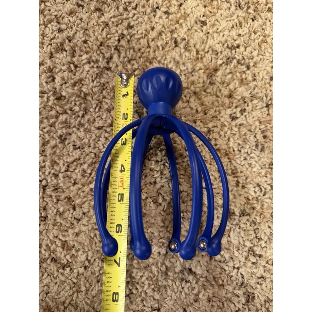 Blue Scalp Massager- Plastic, steel ball, Massage Head, Eight Legs - Picture 4 of 5
